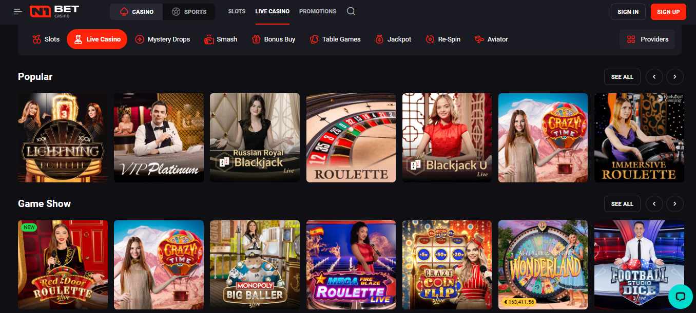 N1Bet Live Casino